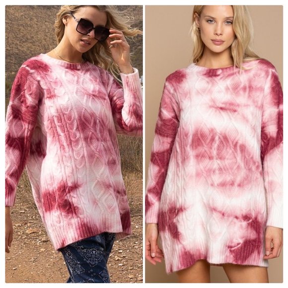 POL Cranberry Blend Oversized Sweater Tunic Top - Picture 3 of 14